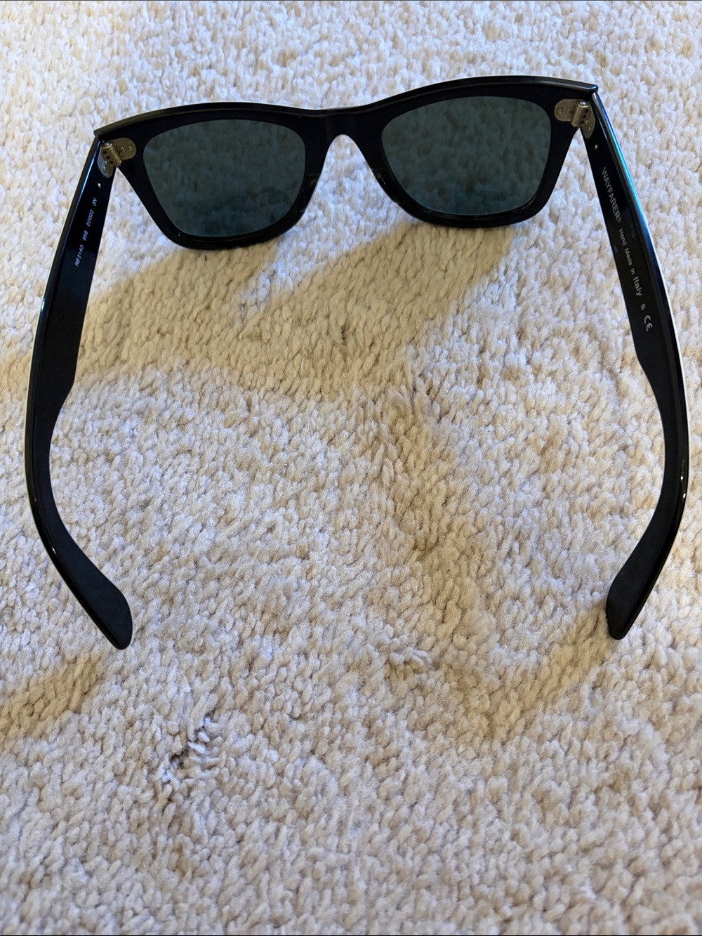 Ray-Ban White Frame Wayfarer Sunglasses - Picture 2 of 3
